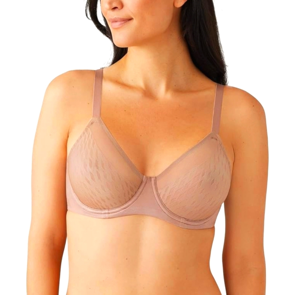 NWOT Wacoal Elevated Sheer Allure Underwire Bra 42D Nude Beige